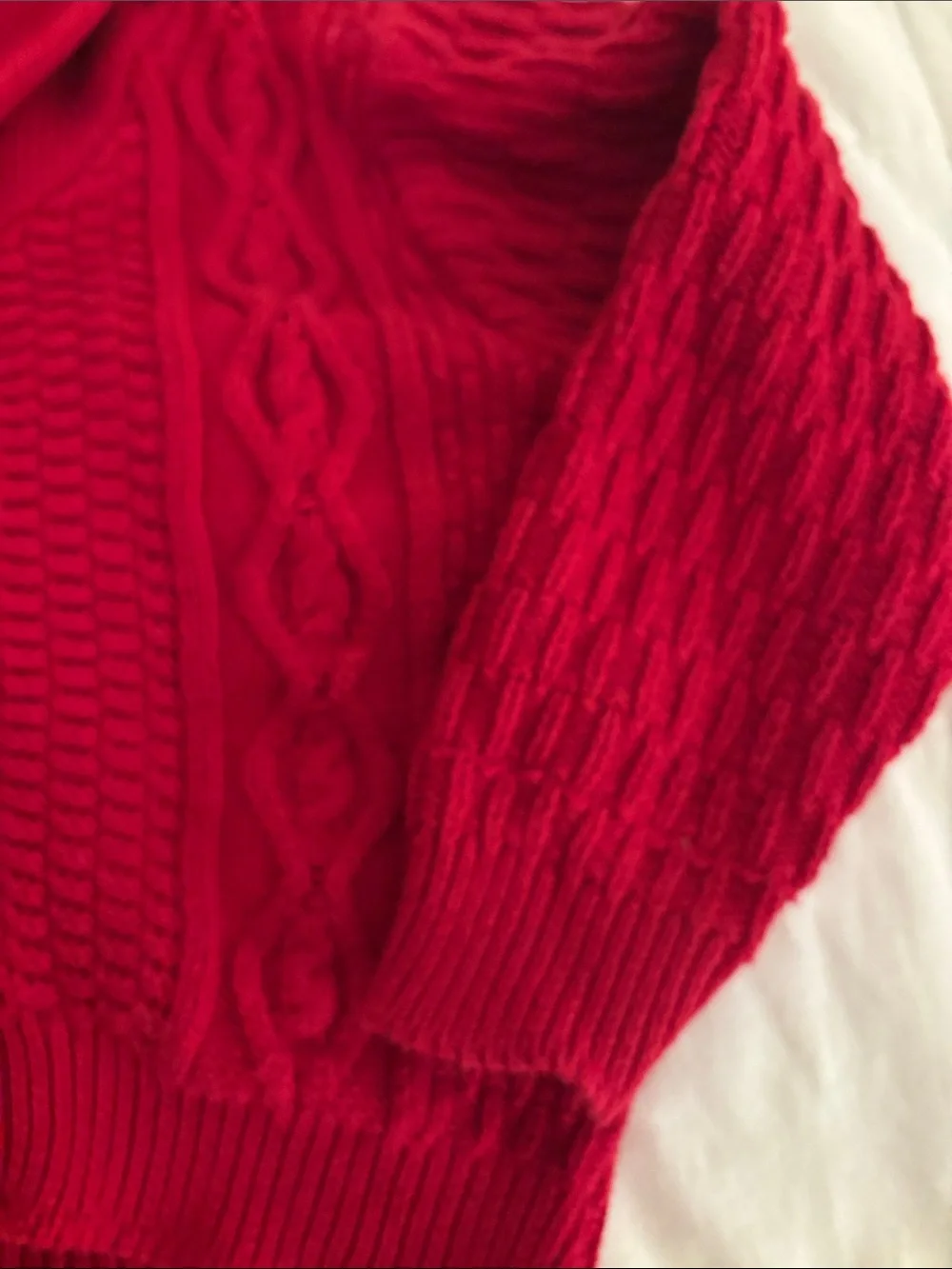 Girls' Red Cable Knit Shawl Collar Button Sweater more of a Sz 3T